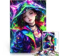puzzle 1000 pezzi per adulti Ragazza anime con giacca neon Giocattoli di gioco impegnativi con pezzi completamente interconnessi di forma casuale 38x26cm