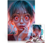 puzzle 1000 pezzi per adulti Ragazza anime con gli occhi rossi Vacanza a casa: uccidere il tempo perché è ideale come regalo per tutta la famiglia 52x38cm