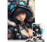 puzzle 1000 pezzi per adulti Ragazza anime con gli occhiali Allena il tuo cervello e le tue mani offerte come regali per tutta la famiglia 52x38cm