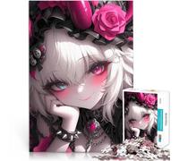 puzzle 1000 pezzi per adulti Ragazza anime con le corna rosa Giocattoli da gioco per regalo di famiglia Collezione di artisti, Belle arti 38x26cm
