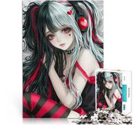 puzzle 1000 pezzi per adulti Ragazza anime con le cuffie Difficile da completare ma divertente e umoristico Regali di Babbo Natale segreto 38x26cm