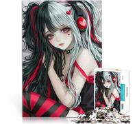 puzzle 1000 pezzi per adulti Ragazza anime con le cuffie Difficile da completare ma divertente e umoristico per la decorazione della casa 75x50cm