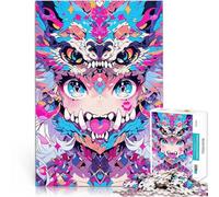 puzzle 1000 pezzi per adulti Ragazza anime con maschera da lupo Gioco intellettuale giocattolo Regalo di compleanno, regali, arte murale 75x50cm