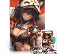 puzzle 1000 pezzi per adulti Ragazza anime con maschera da volpe Giocattoli di gioco impegnativi Adatto per la decorazione del desktop 38x26cm