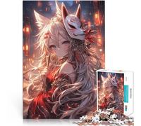 puzzle 1000 pezzi per adulti Ragazza anime con maschera di volpe Giocattoli di gioco impegnativi Adatto per la decorazione del desktop 75x50cm