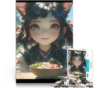 puzzle 1000 pezzi per adulti Ragazza anime con orecchie da gatto Giocattolo educativo per l'apprendimento Regalo di opere d'arte 38x26cm