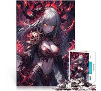 puzzle 1000 pezzi per adulti Ragazza anime demone malvagio Riduzione dello stress interessante Lista dei desideri con Babbo Natale 52x38cm