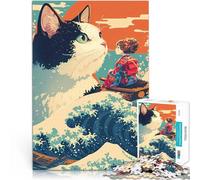 puzzle 1000 pezzi per adulti Ragazza anime e il gatto del mare Giochi educativi Decorazione della casa offerte come regali per tutta la famiglia 70x100cm