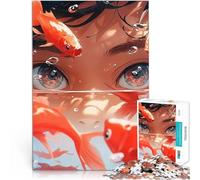 puzzle 1000 pezzi per adulti Ragazza anime e pesce rosso per il giocattolo di sfida del gioco educativo Migliorare l'amore tra le coppie 38x26cm