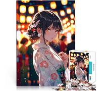 puzzle 1000 pezzi per adulti Ragazza anime in kimono Difficile da completare ma divertente e umoristico Migliorare l'amore tra le coppie 52x38cm