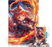 puzzle 1000 pezzi per adulti Ragazza anime maga del fuoco Waifu giochi divertenti per famiglie Migliorare l'amore tra le coppie 38x26cm
