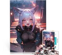 puzzle 1000 pezzi per adulti Ragazza anime Neon Horizon Difficile da completare ma divertente e umoristico Compleanno e regali unici 38x26cm