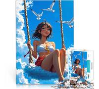 puzzle 1000 pezzi per adulti Ragazza anime sull'altalena Giocattoli educativi per l'apprendimento Giochi per famiglie Idee regalo 75x50cm