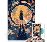 puzzle 1000 pezzi per adulti Ragazza che guarda attraverso il portale Giochi di relax Attività divertenti a casa, regali di compleanno, regali di viaggio, 75x50cm