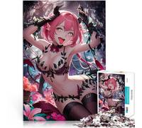 puzzle 1000 pezzi per adulti Ragazza demone dai capelli rosa Allena il tuo cervello e le tue mani Adatto per la decorazione del desktop 52x38cm