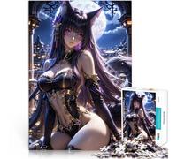 puzzle 1000 pezzi per adulti Ragazza gatto anime nella città notturna Giocattoli antistress perché è ideale come regalo per tutta la famiglia 38x26cm