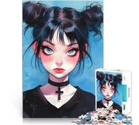 puzzle 1000 pezzi per adulti Ragazza gotica con gli occhi azzurri Antistress Sfida difficile Migliorare l'amore tra le coppie 75x50cm