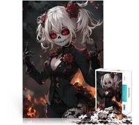 puzzle 1000 pezzi per adulti Ragazza teschio anime della morte Vacanza a casa: uccidere il tempo con poster abbinato e foglio di quiz 38x26cm