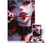 puzzle 1000 pezzi per adulti Ragazza vampiro con coltello Giocattoli di gioco impegnativi Decorazione murale Regali unici per compleanno e Natale 75x50cm