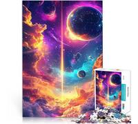 puzzle 1000 pezzi per adulti Raggio Cosmico Neon Spazio Pianeti Nuvole Natura Attività per famiglie Migliorare l'amore tra le coppie 38x26cm