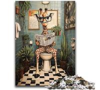 Puzzle 1000 pezzi per adulti, regali, giraffa nel water, giochi educativi, decorazioni per la casa, collezione di artisti, belle arti 26x38cm