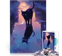 puzzle 1000 pezzi per adulti Riflesso del gatto nero Antistress Vacanza in patria Uccidere il tempo perché è ideale come regalo per tutta la famiglia 50x70cm