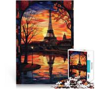 puzzle 1000 pezzi per adulti Riflesso del tramonto a Parigi Giocattoli Giochi Educativi Antistress Migliorare l'amore tra le coppie 52x38cm