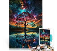 puzzle 1000 pezzi per adulti Riflesso dell'albero nella galassia Giocattoli Giochi Educativi Antistress Migliorare l'amore tra le coppie 38x26cm