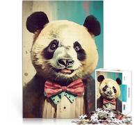 puzzle 1000 pezzi per adulti Ritratto artistico di un panda sorridente Rompicapo Attività divertenti a casa, regali di compleanno, regali di viaggio, 50x70cm