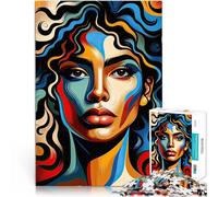 puzzle 1000 pezzi per adulti Ritratto curvo colorato Giocattoli educativi per l'apprendimento Giochi per famiglie Idee regalo 38x26cm