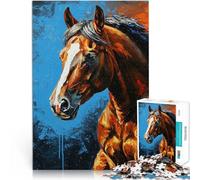 puzzle 1000 pezzi per adulti Ritratto di cavallo dipinto Vacanza a casa: uccidere il tempo Attività divertenti a casa, regali di compleanno, regali di viaggio, 75x50cm