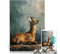 puzzle 1000 pezzi per adulti Ritratto di cervo Antistress Vacanza in patria Uccidere il tempo Adatto per la decorazione del desktop 38x26cm