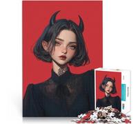 puzzle 1000 pezzi per adulti Ritratto di demone angelo oscuro Gioco di famiglia antistress sfida difficile Migliorare la memoria 52x38cm