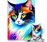 puzzle 1000 pezzi per adulti Ritratto di gatto dipinto Giocattolo educativo intellettuale decomprimente Migliorare l'amore tra le coppie 75x50cm