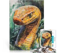 puzzle 1000 pezzi per adulti Ritratto di serpente ad acquerello Giocattoli di gioco impegnativi Adatto per la decorazione del desktop 52x38cm