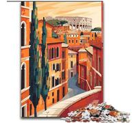 Puzzle 1000 pezzi per adulti Roma Italia Minimalista, aiuta il cervello ad allenarsi Giocattoli avvincenti per coltivare la pazienza Decorazione perfetta 26x38cm