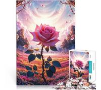 puzzle 1000 pezzi per adulti Rosa rosa in un paesaggio da sogno giocattoli educativi per l'apprendimento è ideale come regalo per tutta la famiglia 75x50cm