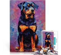 puzzle 1000 pezzi per adulti Rottweiler colorato Giocattolo educativo intellettuale decomprimente offerte come regali per tutta la famiglia 75x50cm
