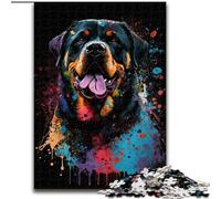 Puzzle 1000 pezzi per adulti Rottweiler Puzzle colorato in cartone, interazione familiare e sfida mentale, sfida di attività familiare 1000 pezzi(26x38cm)