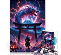 puzzle 1000 pezzi per adulti Samurai Dragon Super Moon Giocattoli educativi per l'apprendimento Giochi per famiglie Regalo divertente 38x26cm