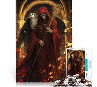 puzzle 1000 pezzi per adulti Santa Muerte con gufo per il giocattolo di sfida del gioco educativo Regalo di compleanno, regali, arte murale 75x50cm