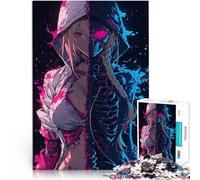 puzzle 1000 pezzi per adulti Scheletro di ragazza anime diviso Giocattoli Giochi Educativi Antistress Migliorare l'amore tra le coppie 38x26cm