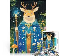 puzzle 1000 pezzi per adulti Sciamano dei cervi nella foresta Giocattolo educativo antistress Lista dei desideri con Babbo Natale 38x52cm