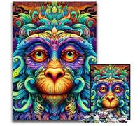 Puzzle 1000 pezzi per adulti, scimmia colorata, puzzle impossibile per adulti, fai da te, regalo per la casa, gioco rompicapo 26X38CM/10,23x14,96 pollici