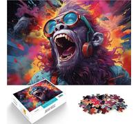 Puzzle 1000 Pezzi per Adulti Scimmia Pilota Artistico Giocattoli Anti-Stress con Pezzi Completamente Incassabili di Forme Casuali, 50 x 75 cm