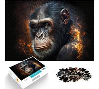 puzzle 1000 pezzi per adulti Scimpanzé fatto dal fuoco Antistress Vacanza in patria Uccidere il tempo Collezione di artisti, Belle arti 70x100cm