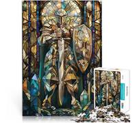 puzzle 1000 pezzi per adulti Sentinella in vetro colorato Riduzione dello stress interessante Decorazioni e regali unici per la casa 52x38cm