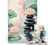 puzzle 1000 pezzi per adulti Serenità dello stagno di loto zen Sfida di gioco educativo giocattolo Giocattoli per la decorazione della casa 38x26cm