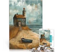 puzzle 1000 pezzi per adulti Serenità in riva al mare Giocattoli educativi per l'apprendimento Giochi per famiglie Opera d'arte 70x100cm