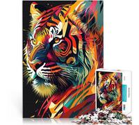 puzzle 1000 pezzi per adulti Serie artistica della tigre, stile 1 Analisi e logica Ogni pezzo è unico - Gioco divertente e stimolante per tutta la famiglia 52x38cm